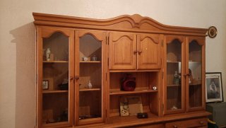 Mesa de comedor de pino con 6 sillas