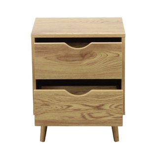 Comodino 2 Cassetti Comò Scandinavo 50x40x30cm