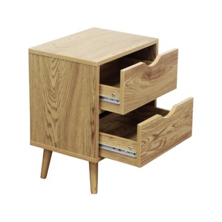 Comodino 2 Cassetti Comò Scandinavo 50x40x30cm