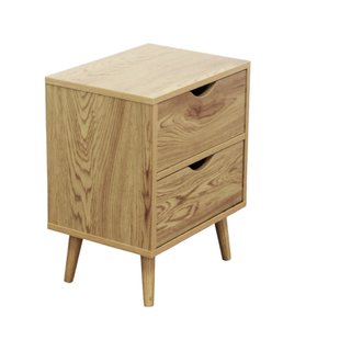 Comodino 2 Cassetti Comò Scandinavo 50x40x30cm