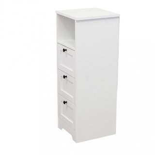 Mobiletto Bagno 3 Cassetti Bianco in Legno 82x30cm