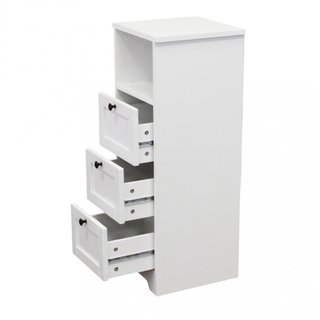 Mobiletto Bagno 3 Cassetti Bianco in Legno 82x30cm