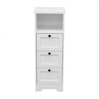 Mobiletto Bagno 3 Cassetti Bianco in Legno 82x30cm