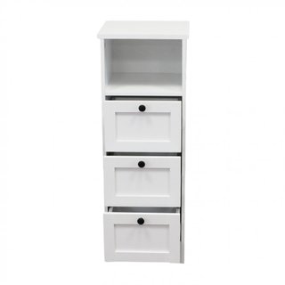 Mobiletto Bagno 3 Cassetti Bianco in Legno 82x30cm