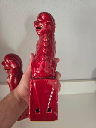 Perros Foo de Porcelana China Rojos