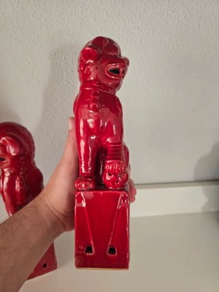 Perros Foo de Porcelana China Rojos