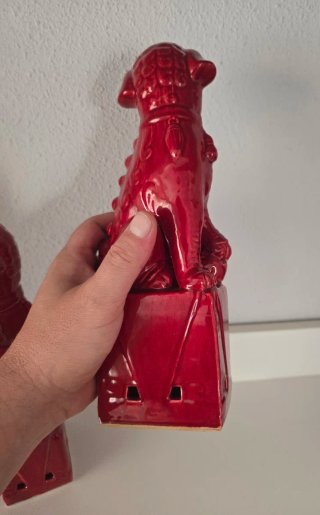 Perros Foo de Porcelana China Rojos