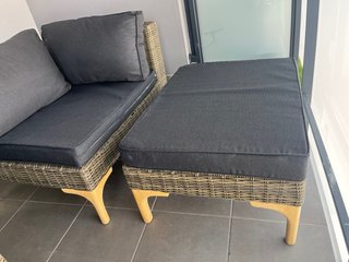 Conjunto Muebles Terraza Ratán y Cristal