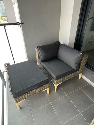 Conjunto Muebles Terraza Ratán y Cristal