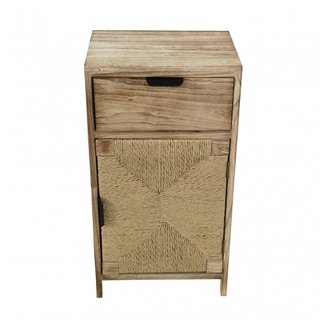 Comodino con Anta e Cassetto 38x28x72cm in Legno