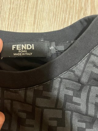Camiseta Fendi FF Negra y Gris