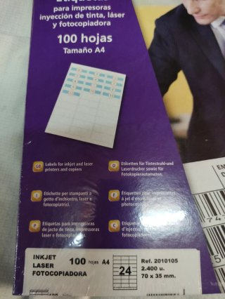 5 Paquetes Etiquetas Inkjet Láser Fotocopiadora