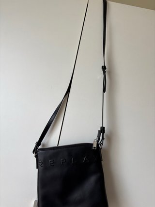 Bolso Replay Cuero Negro 22x22cm