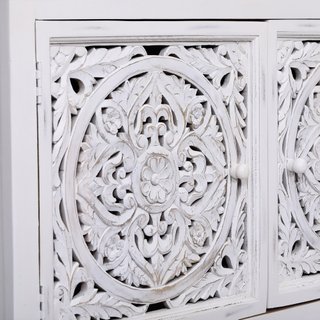 Madia Soggiorno Mobiletto 2 Ante Bianco in Legno