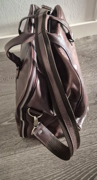 Bolsa de Viaje Piel Marrón Zara