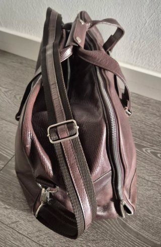 Bolsa de Viaje Piel Marrón Zara