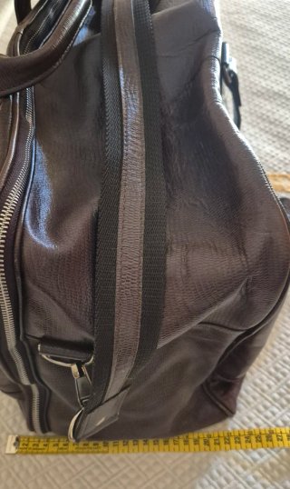 Bolsa de Viaje Piel Marrón Zara