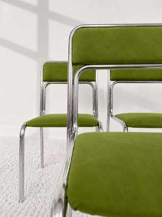 SILLAS BAUHAUS TAPIZADO TERCIOPELO. ITALIA 70s