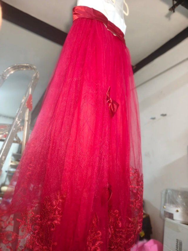Vestido niña 10/12 años rojo y blanco
