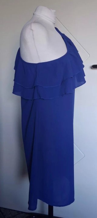 Vestito monospalla donna blu