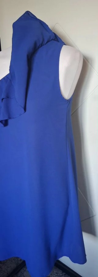Vestito monospalla donna blu