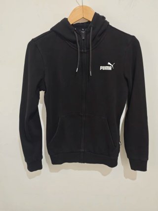Sudadera Puma Negra con Gorro Talla XS