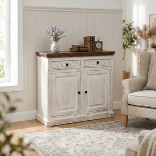 Credenza 2 Ante 2 Cassetti 100x35x90cm in Legno