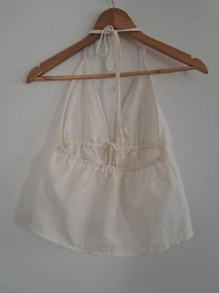 Blusa blanca top ajustable talla M
