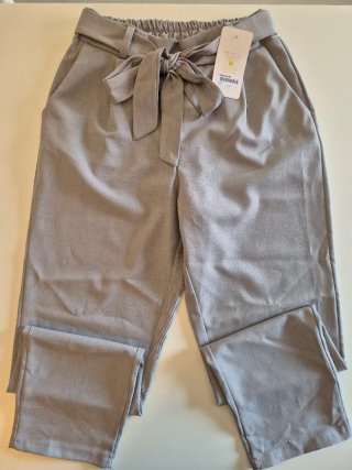 Pantaloni grigi con cintura a fiocco Taglia S