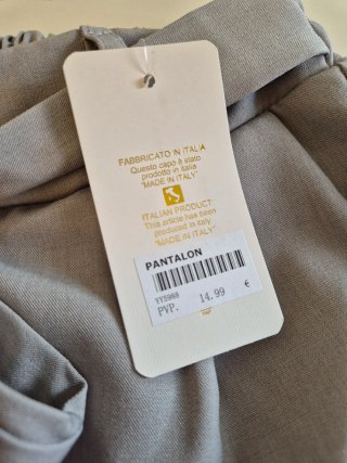 Pantaloni grigi con cintura a fiocco Taglia S