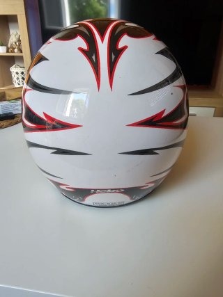 Casco Moto Hebo Talla L Blanco y Negro