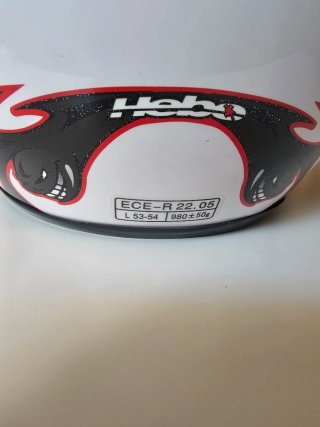 Casco Moto Hebo Talla L Blanco y Negro