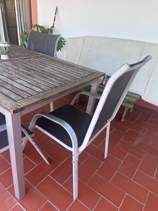 Mesa de exterior extensible con 5 sillas