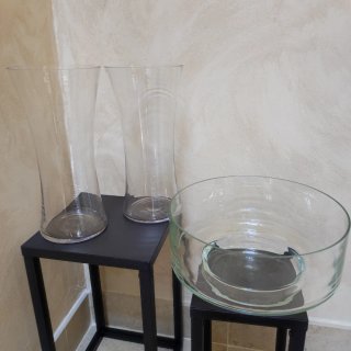 Jarrones de cristal transparente