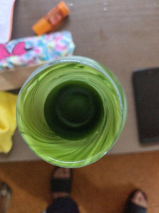 Jarrón de cristal verde