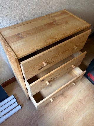 Mesita Cajonera Madera 3 Cajones