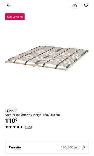 Cama doble IKEA con almacenaje