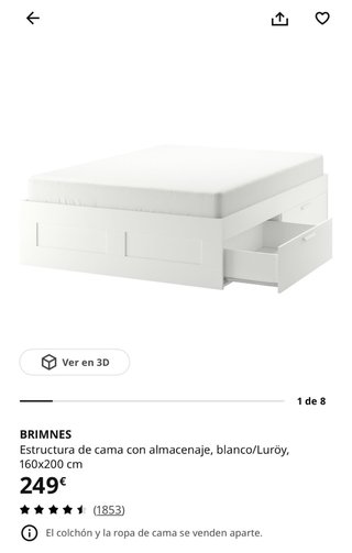 Cama doble IKEA con almacenaje