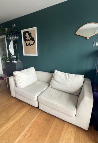 Sofá de tela beige 2 metros