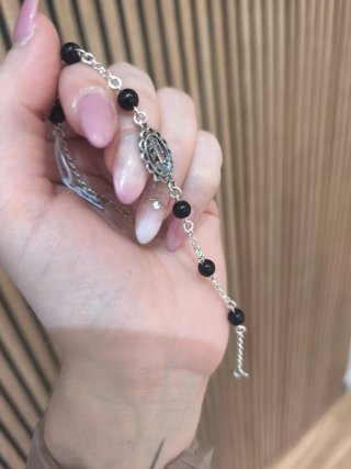 Pulsera Plata Cruz Caravaca Onix