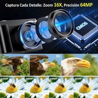 Cámara Digital 4K WiFi 64MP