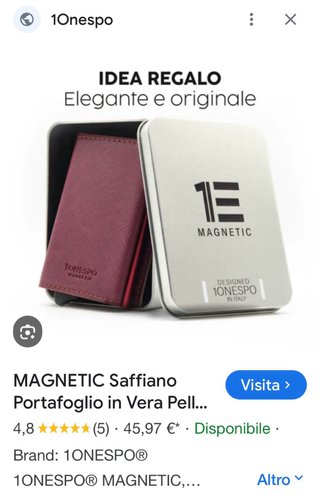 Portafoglio portacarte 1ONESPO in pelle.  6 pezzi