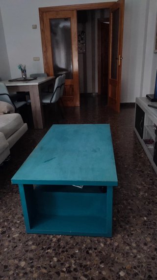 Mesita de salón azul 50cm x 1m
