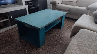 Mesita de salón azul 50cm x 1m