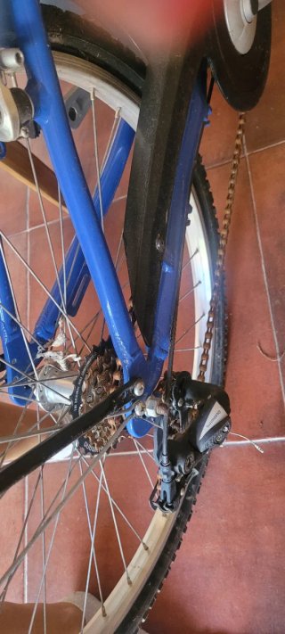 Bicicleta paseo azul con marchas