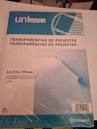 Transparencias Poliéster uni OFFICE A4 100 hojas