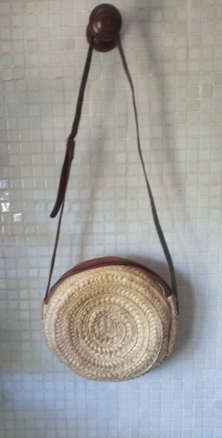 Bolso de paja redondo 30 cm