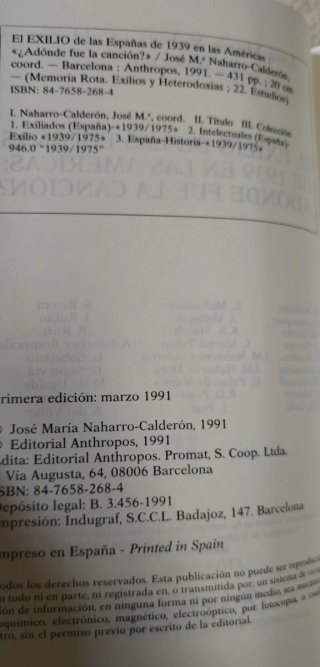 Lote 5 libros exilio, República española...