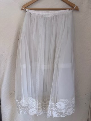 Cancán blanco tul con encaje