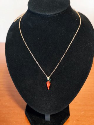 Colgante Chili Cristal Murano Cadena Acero